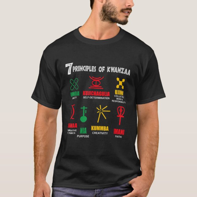 7 Kwanzaa principer T Shirt (Framsida)