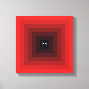 7-level Red Inverted Pyramid Initial Personlig Canvastryck