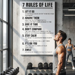 7 Livets Regler Motiverande Citat Modernt Skript Canvastryck