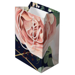 7 lx4.5wx10h Geometric Garden Navy med medelstor g