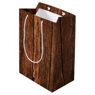 7 lx4.5wx10h Medium Gift Bag Barn Wood Land Rust