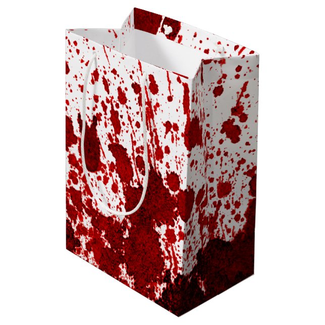 7 lx4.5wx10h Medium Gift Bag Blood Splatter Vampir (Baksidan Vinklad)