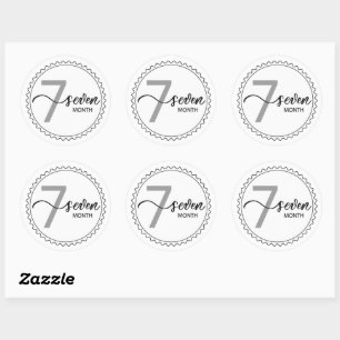 7 månaders milstolpe Classic Round Sticker Runt Klistermärke