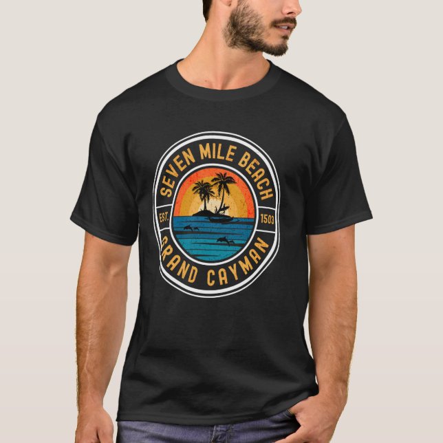 7 Mile Beach Grand Cayman T Shirt (Framsida)