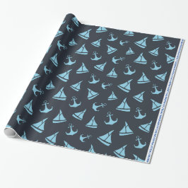 #7 Nautisk Haven Wrapping Papper "Big Storlek" Presentpapper