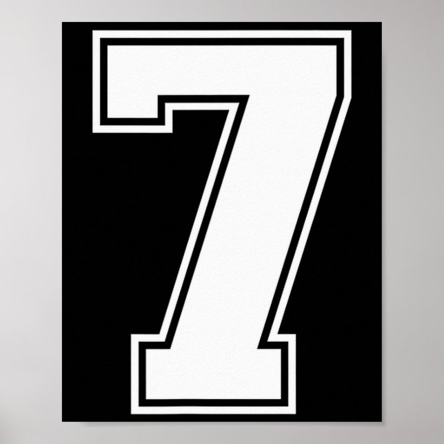 7 Number Seven Team Sports Graphic Varsity Matchin Poster (Framsidan)
