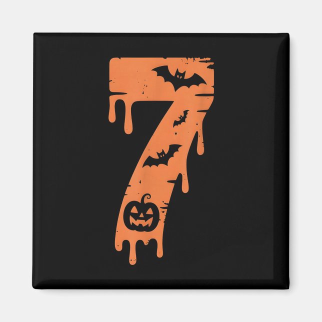 7 Nummer Meme 67 Sex Sju Halloween  Magnet (Framsidan)