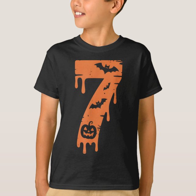 7 Nummer Meme 67 Sex Sju Halloween  T Shirt (Framsida)