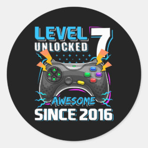 7 Olåst Fantastisk 2016 Video Game 7:e Birthday Bo Runt Klistermärke