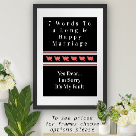 7 Ord För Ett Långt Och Lyckligt Äktenskap - Affis Poster