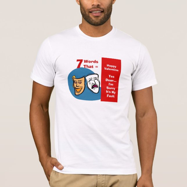 7 Ord Som = Glad Alla Hjärtans Dag Tee Shirt (Framsida)