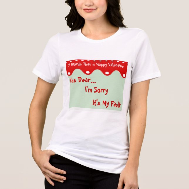 7 Ord som = Lycklig Valentine Tee Shirt (Framsida)