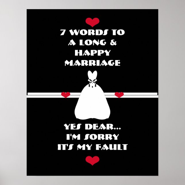 7 Ord till lång och Lycklig Giftermål - Poster (Framsidan)