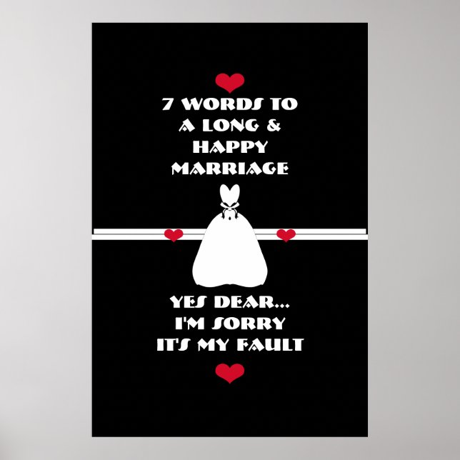 7 Ord till lång och Lycklig Giftermål - Poster (Framsidan)