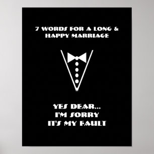 7 Ord till lång och Lycklig Giftermål - Poster