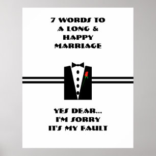 7 Ord till lång och Lycklig Giftermål - Poster