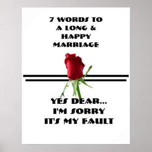 7 Ord till lång och Lycklig Giftermål - Poster