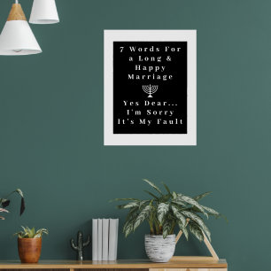 7 Ord till lång och Lycklig Giftermål - Poster