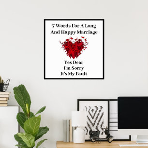 7 Ord under lång tid och Lycklig Giftermål Poster
