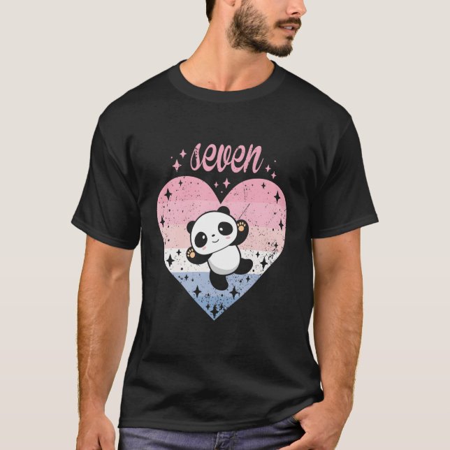 7 Panda 7:e B-dagen T Shirt (Framsida)