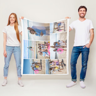 7 personlig för fotokollage-mall fleecefilt