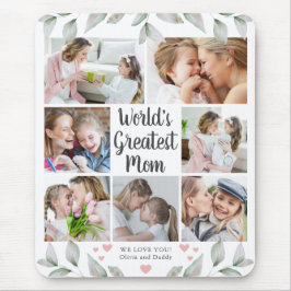 7 Photo Collage VÄRLDSMÄSTARE MAMMA Greenery Musmatta