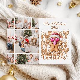7 Photo Cute Gingerbread  Christmas  Julkort