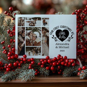 7 Photo Heart Första jul som Mr & Mrs. Julkort
