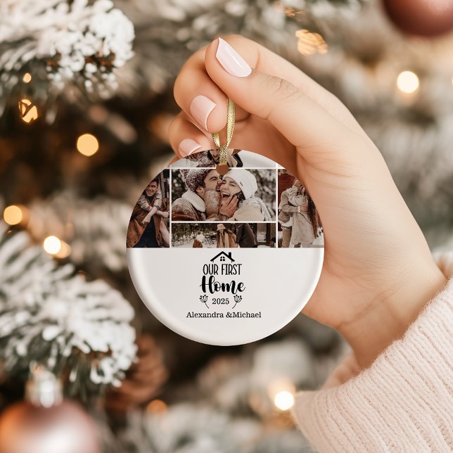 7 Photo Minimialist Christmas Our First Home Julgransprydnad Keramik (Skapare uppladdad)