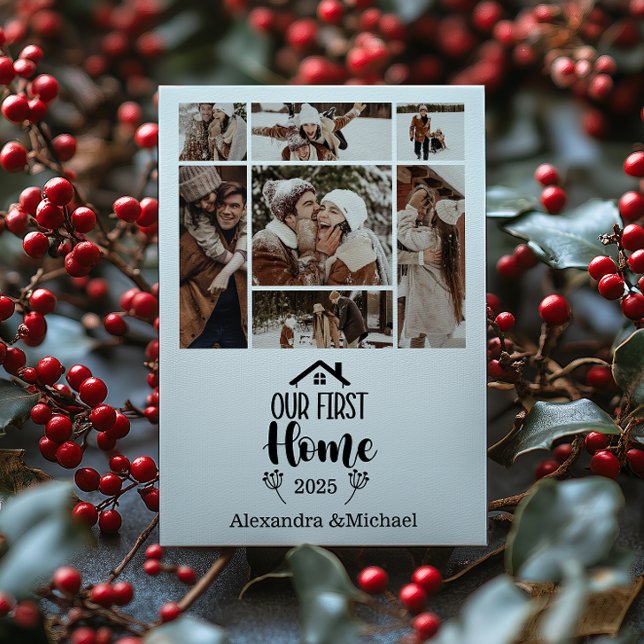 7 Photo Minimialist jul vårt första hem Julkort (Skapare uppladdad)