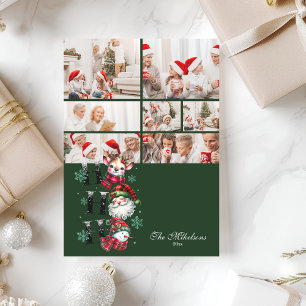 7 Photo Retro Santa & Friends God jul Julkort