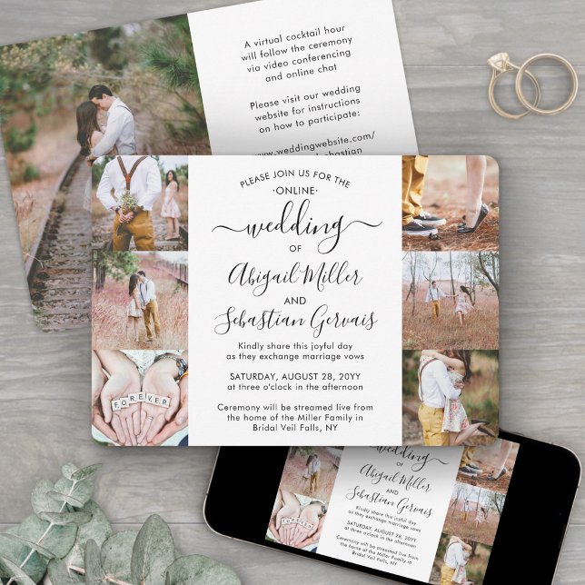 7 Photo Virtuellare Bröllop Livestream Online Cere Inbjudningar (Skapare uppladdad)