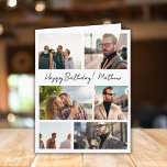 7 Photos Collage Friends Family Namn Birthday Kort<br><div class="desc">7 Photos Collage Friends Family Namn Birthday Card</div>