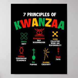 7 Principer för Kwanzaa - Afrikas amerikanska arv Poster