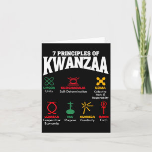 7 Principer för Kwanzaa Afroamerikansk Stolthet Mä Kort