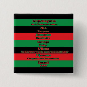 7 Principer för Kwanzaa Button Knapp