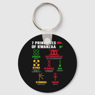 7 Principer för Kwanzaa Firande Pan African Bo Nyckelring
