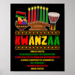 7 Principer för Kwanzaa Firande Pan African Bo Poster