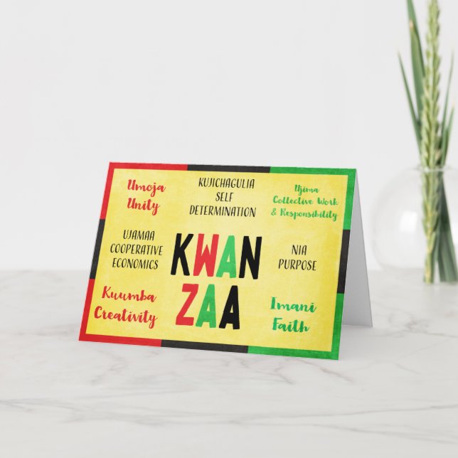 7 Principer för Kwanzaa Helgkort (Framsida)