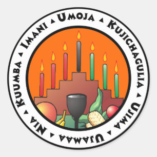 7 Principer för Kwanzaa Runt Klistermärke