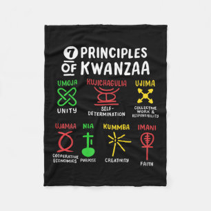 7 Principer för Kwanzaa svarta afrikanska Manar Fleecefilt