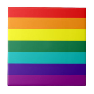 7 Rand Rainbow Gay pride Flagga Kakelplatta