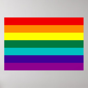 7 Rand Rainbow Gay pride Flagga Poster