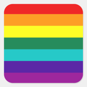 7 Rand Rainbow Gay pride Flagga Sticker Fyrkantigt Klistermärke