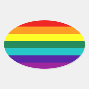 7 Rand Rainbow Gay pride Flagga Sticker Ovalt Klistermärke