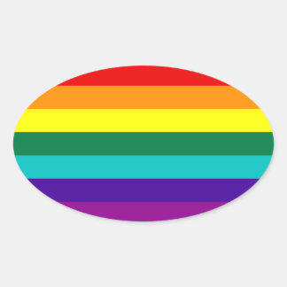 7 Rand Rainbow Gay pride Flagga Sticker Ovalt Klistermärke