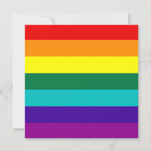 7 Rand Regnbåge Gay pride Flagga Bjud in Inbjudningar