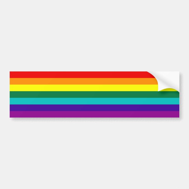 7 Rand Regnbåge Gay pride Flagga Bumper Sticker Bildekal (Framsidan)