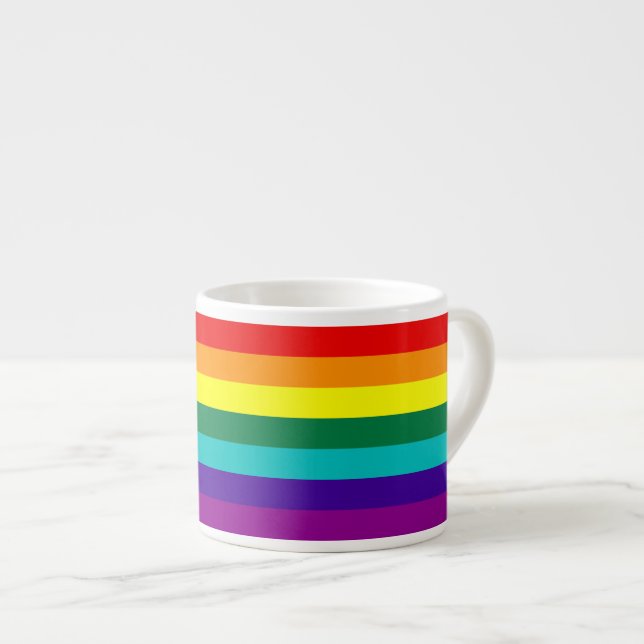 7 Rand Regnbåge Gay pride Flagga Espressomugg (Framsida höger)