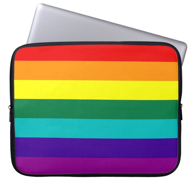 7 Rand Regnbåge Gay pride Flagga Laptop sleeve (Framsidan)